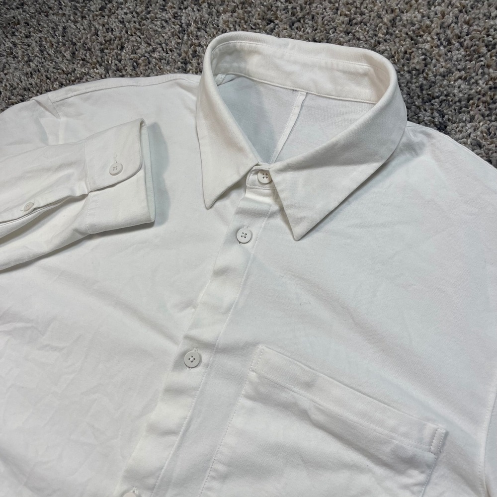 Lululemon Men's XL White Button Up Long Sleeve Shirt Chest Pocket No Tag Size
